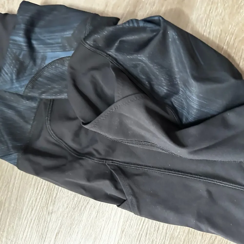Lululemon size 6 side pocket workout running leggings abstract pattern womens